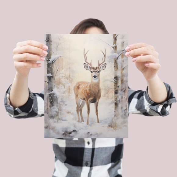 Deer Wall Art Print Poster Unframed - Picture 4 of 5